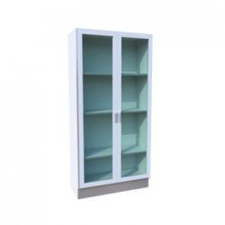 Armadio da laboratorio misure mm  900x500x2000 a 2 porte con vetri - LABW-90V-001